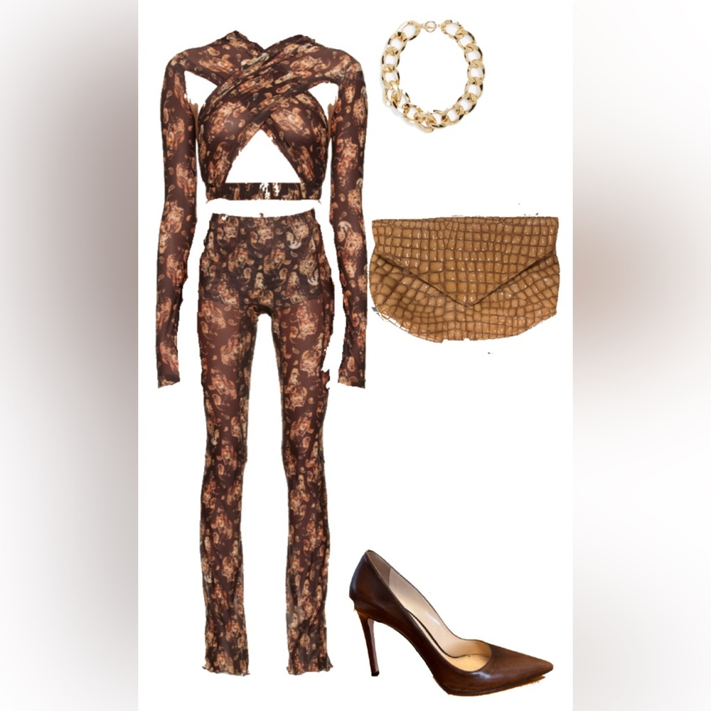 KNWLS TOP AND BOTTOM SET - M - worn once